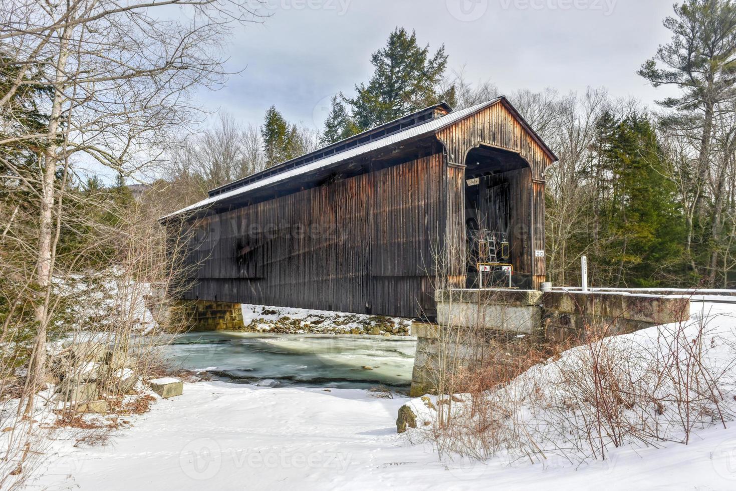 Clark's Trading Post Covered Bridge in Lincoln, New Hampshire. photo