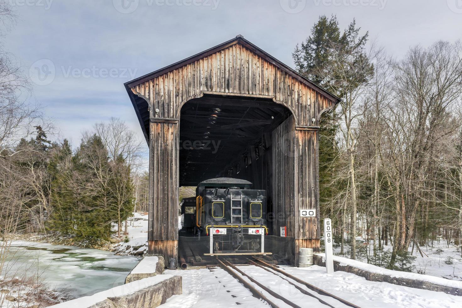 Clark's Trading Post Covered Bridge in Lincoln, New Hampshire. photo