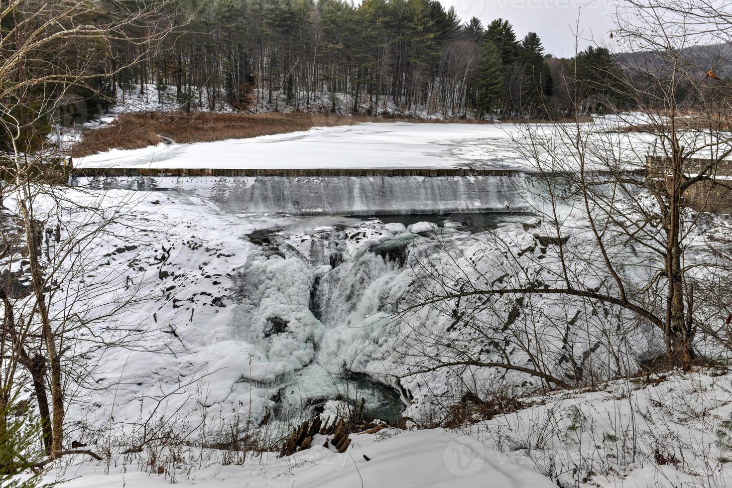 Dewey's Mills Hydroelectric Power Plant along the Quechee River in Vermont during the winter. photo