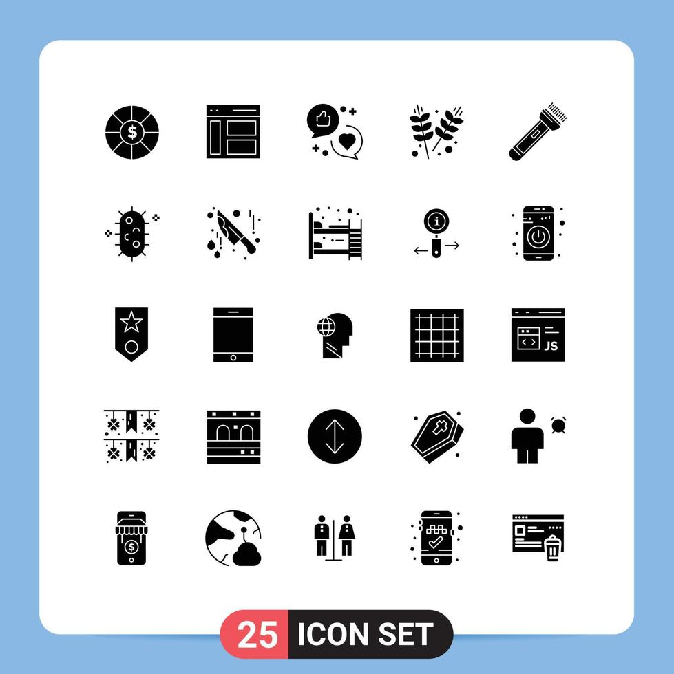 25 Solid Glyph concept for Websites Mobile and Apps torch garden advertising farming marketing Editable Vector Design Elements