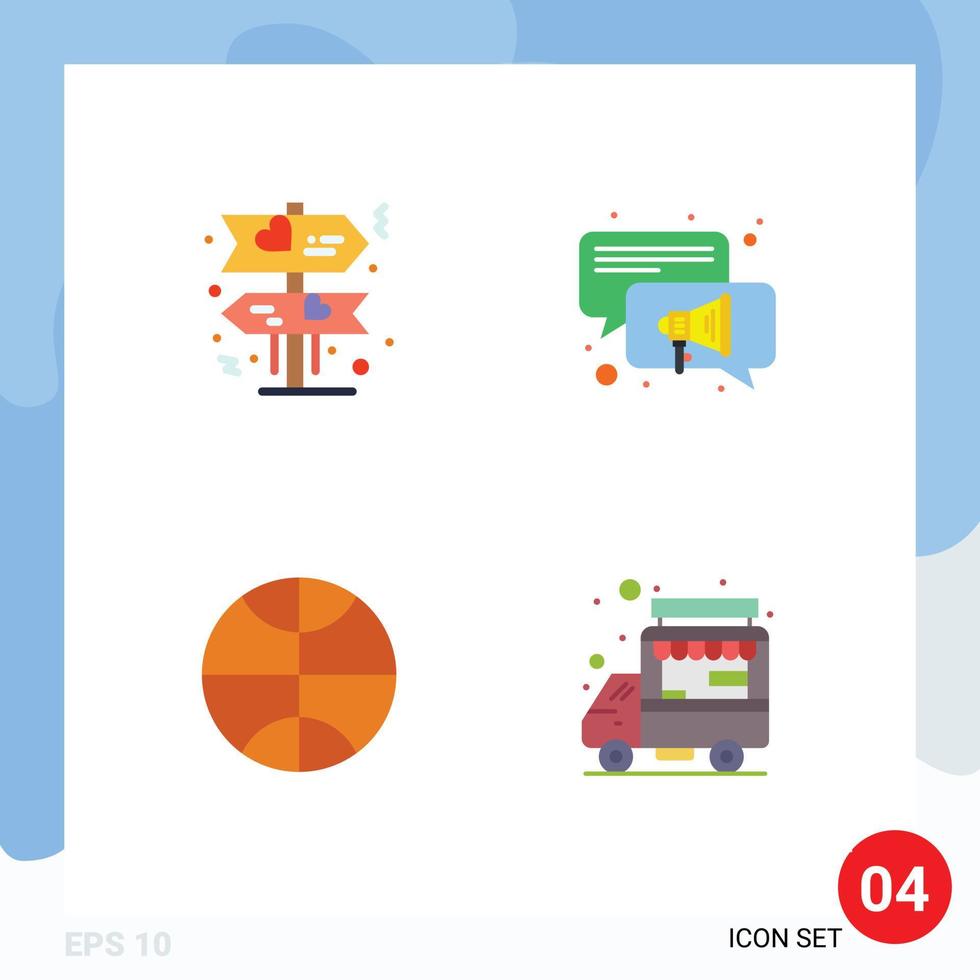 Stock Vector Icon Pack of 4 Line Signs and Symbols for board shop conversation basketball food stall Editable Vector Design Elements