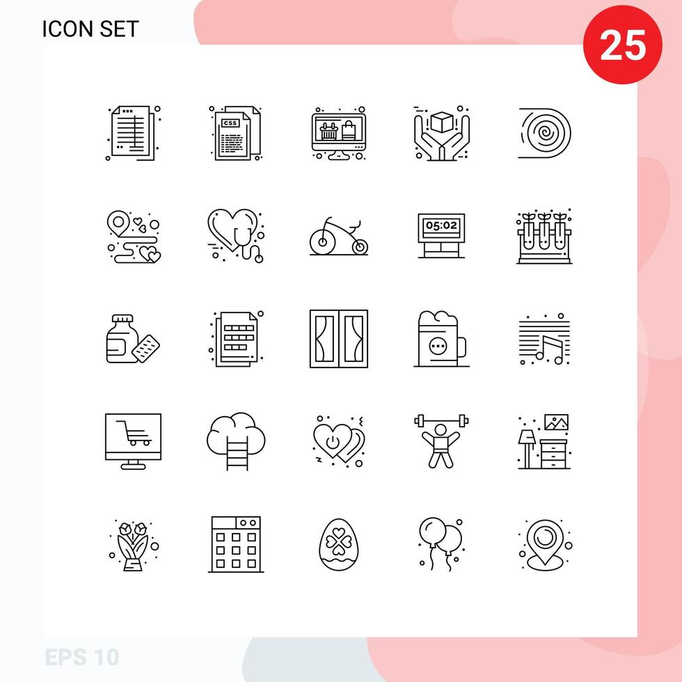 Mobile Interface Line Set of 25 Pictograms of product great style best online shopping Editable Vector Design Elements
