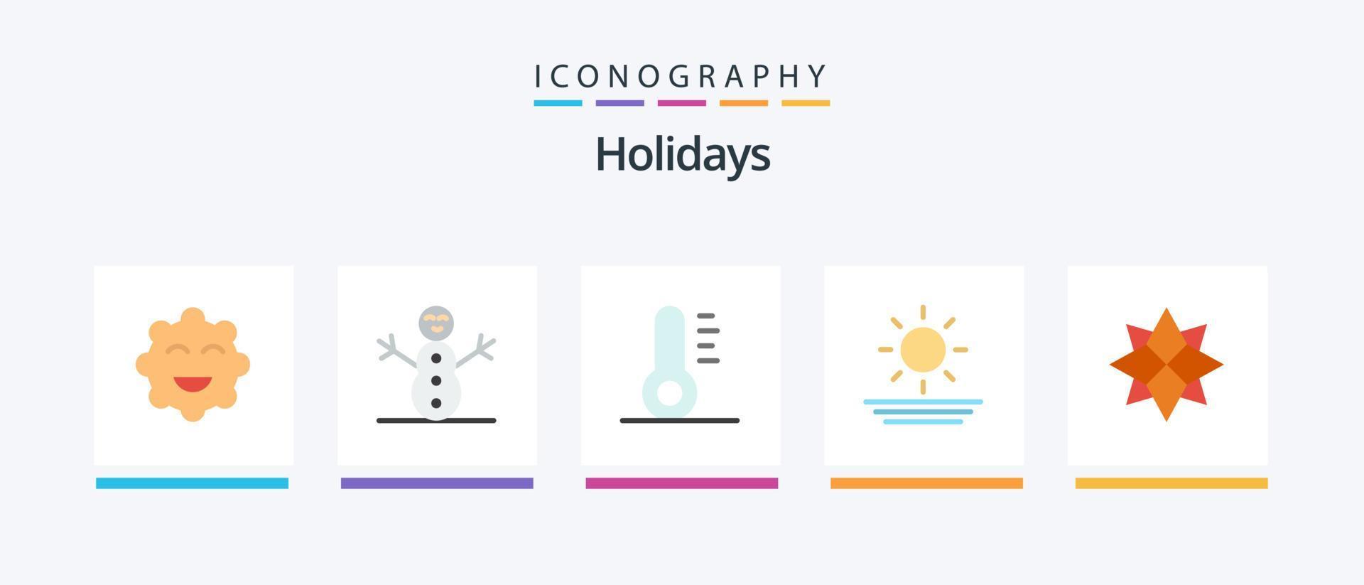 Holidays Flat 5 Icon Pack Including . holiday. winter. Creative Icons Design vector