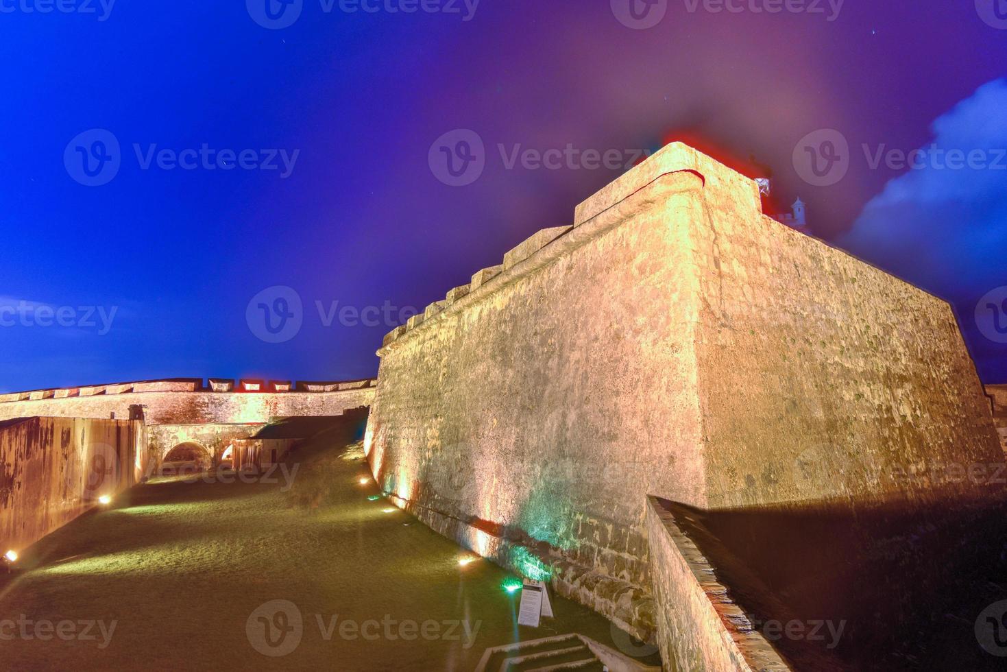 Castillo San Felipe del Morro also known as Fort San Felipe del Morro or Morro Castle at dusk. It is a 16th-century citadel located in San Juan, Puerto Rico. photo