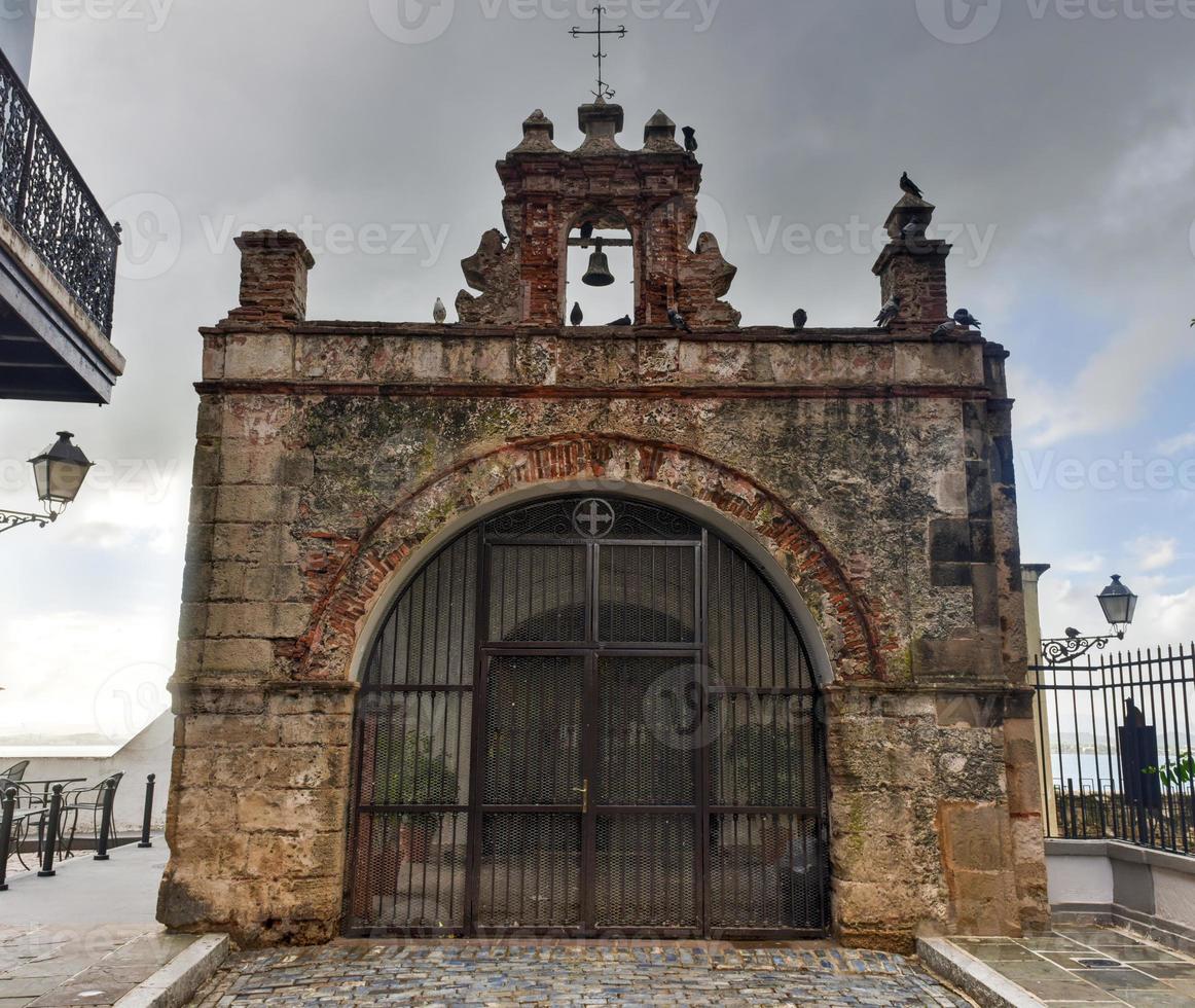 Historic street chapel, Chapel of Christ the Savior in Old San Juan, Puerto Rico. photo