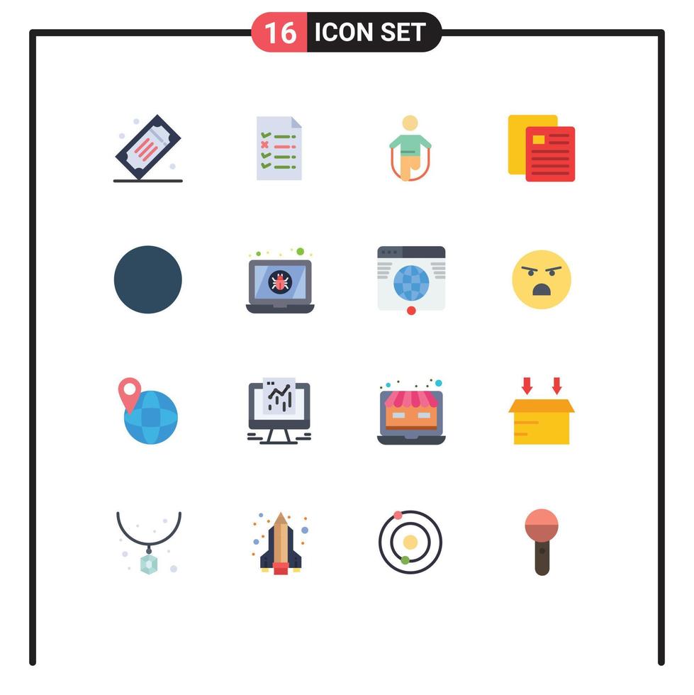 16 Creative Icons Modern Signs and Symbols of circle test activity school skipping Editable Pack of Creative Vector Design Elements