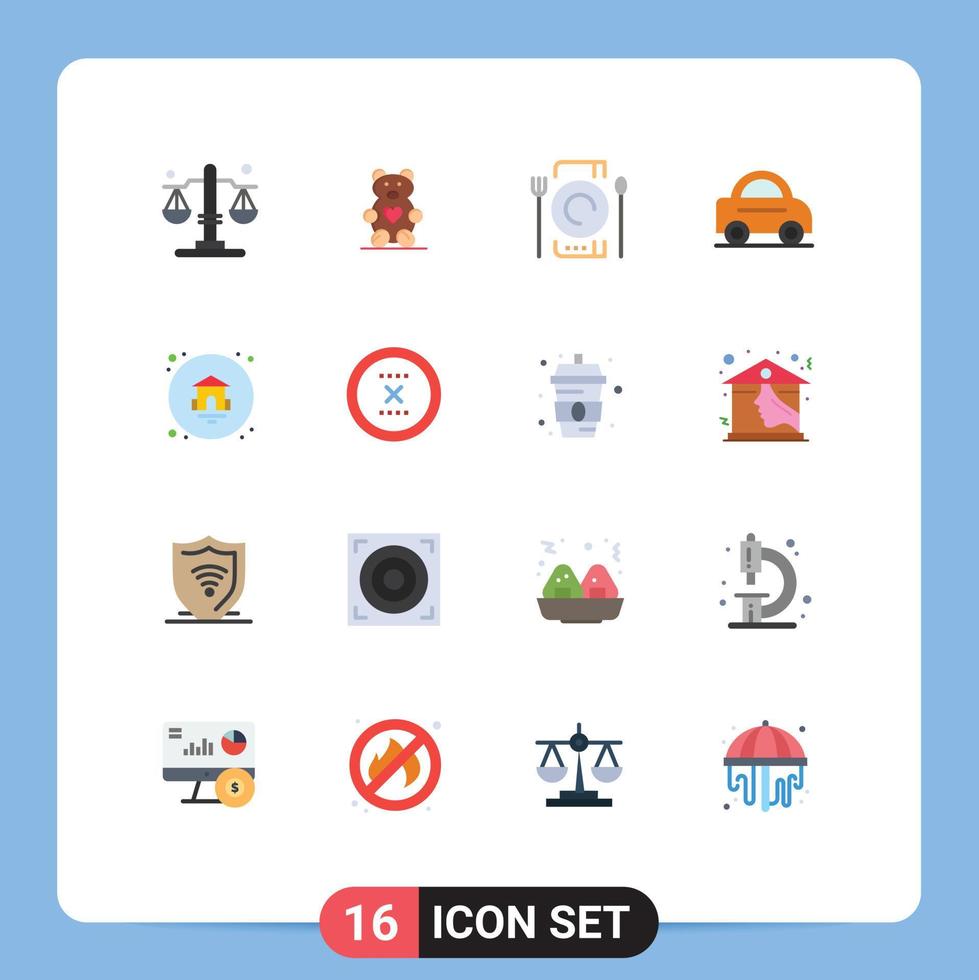 16 iconos creativos signos y símbolos modernos de cancelar casa catering vehículo doméstico paquete editable de elementos creativos de diseño de vectores