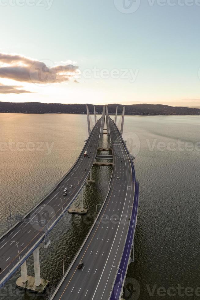 The New Tappan Zee Bridge spanning the Hudson River in New York. photo