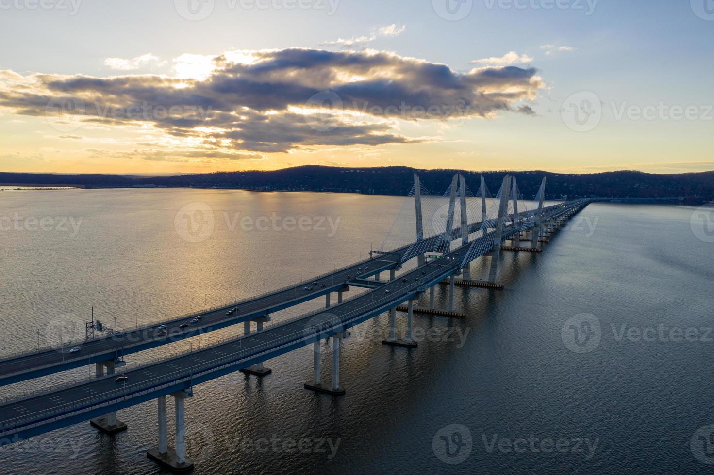 The New Tappan Zee Bridge spanning the Hudson River in New York. photo