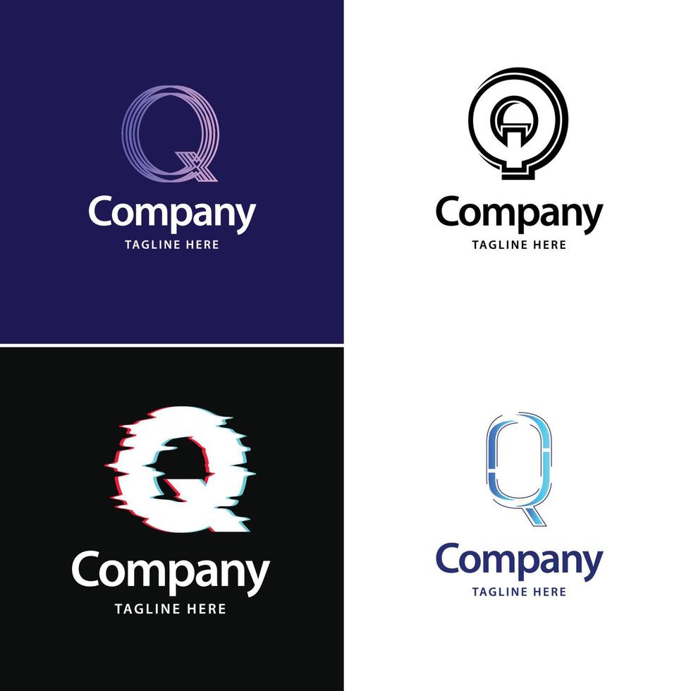 Letter Q Big Logo Pack Design Creative Modern logos design for your business vector