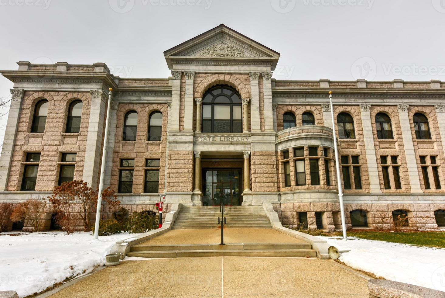 New Hampshire State Library Building was built in 1895 with native granite, in downtown Concord next to the State Capitol, State of New Hampshire, USA. photo