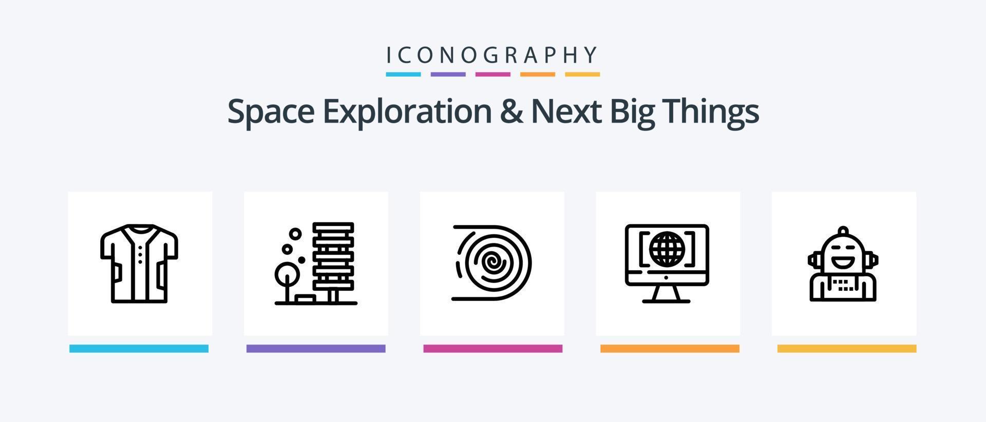 Space Exploration And Next Big Things Line 5 Icon Pack Including biochip. leaf. fabric. digital. artificial. Creative Icons Design vector