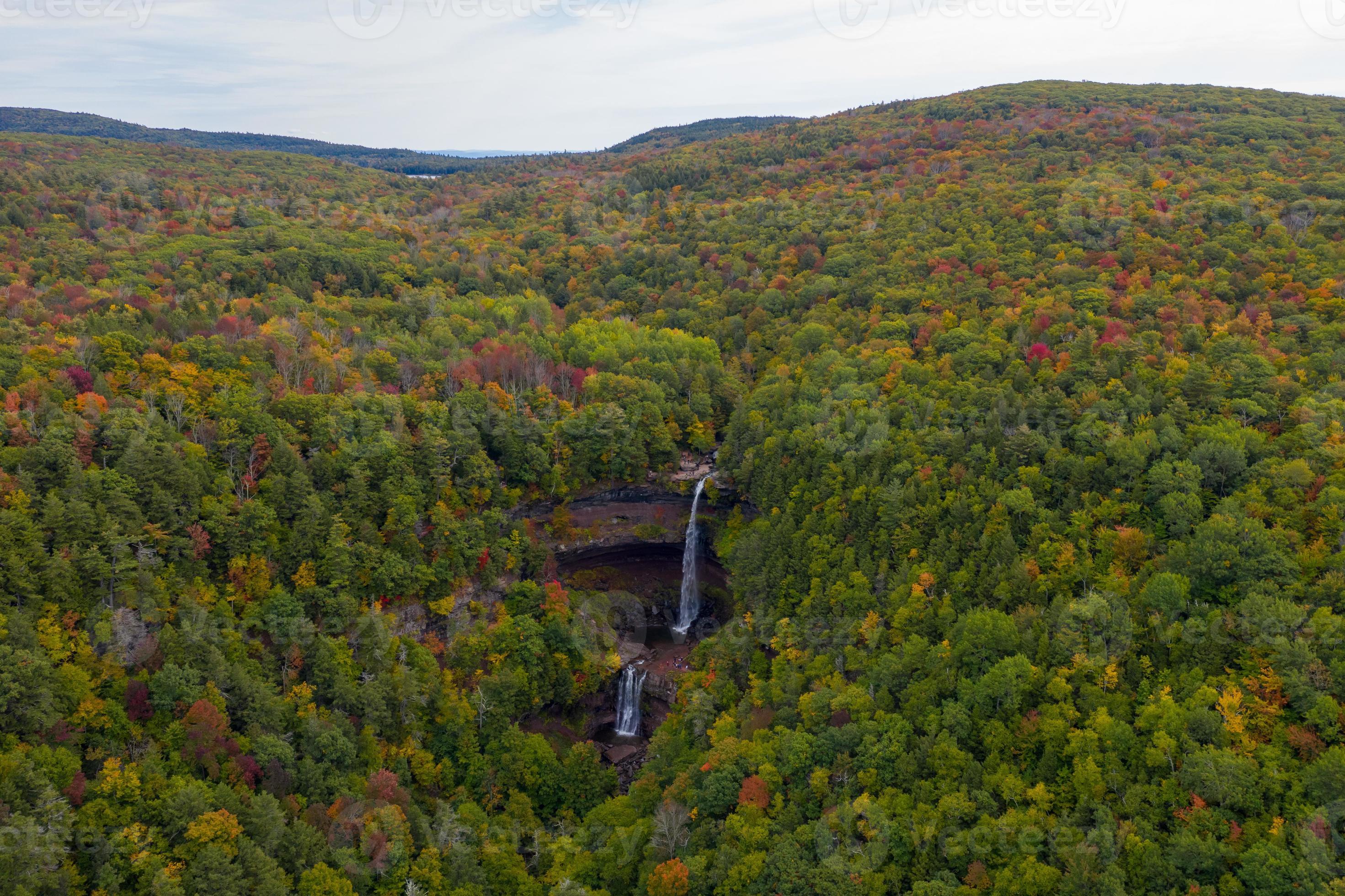 Kaaterskill Falls and Fall Foliage in The Catskill Mountains in upstate