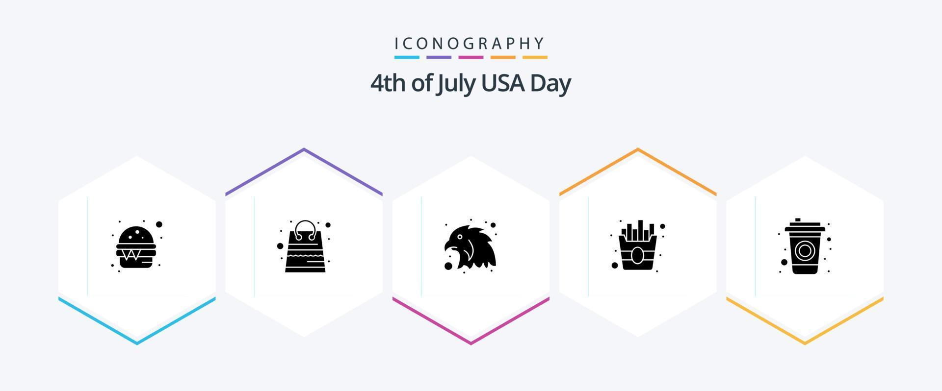 Usa 25 Glyph icon pack including . cola. animal. bottle. food vector
