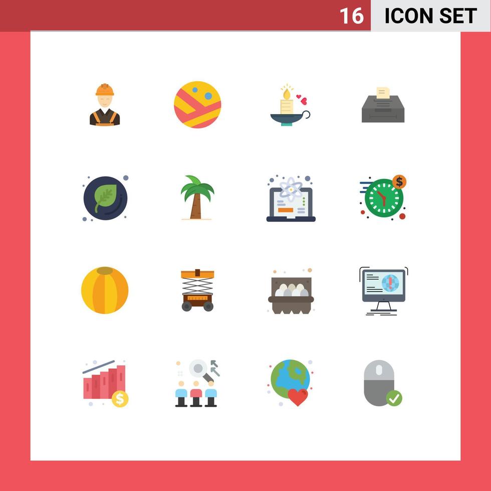 Mobile Interface Flat Color Set of 16 Pictograms of education business strong hair archive wedding Editable Pack of Creative Vector Design Elements