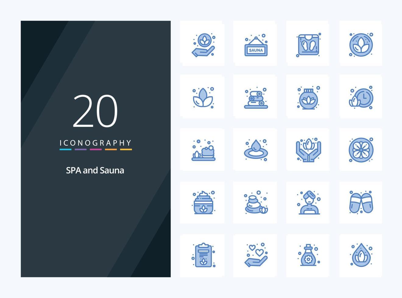 20 Sauna Blue Color icon for presentation vector