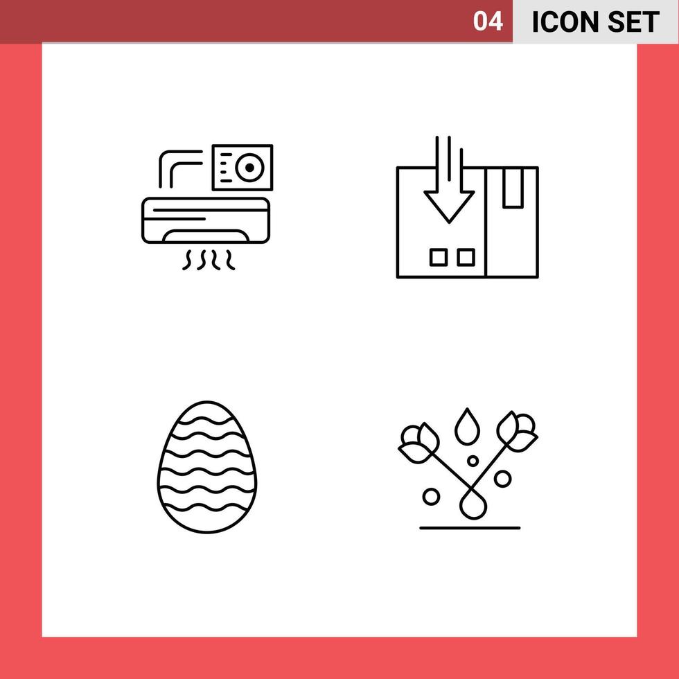 Line Pack of 4 Universal Symbols of air decoration room logistic easter egg Editable Vector Design Elements