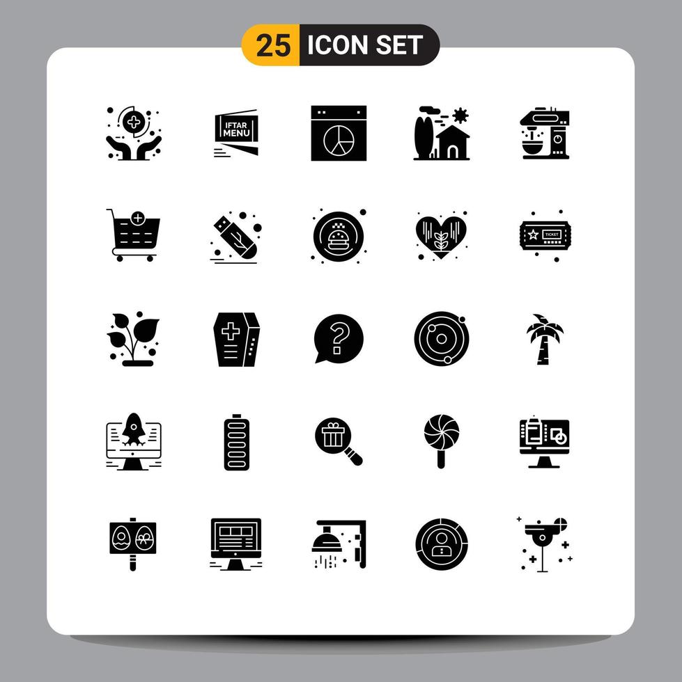 Set of 25 Modern UI Icons Symbols Signs for property estate roza ui layout Editable Vector Design Elements