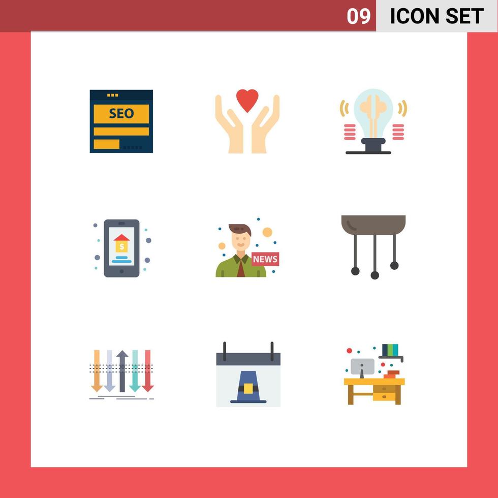 9 Creative Icons Modern Signs and Symbols of property auction heart online sale idea Editable Vector Design Elements