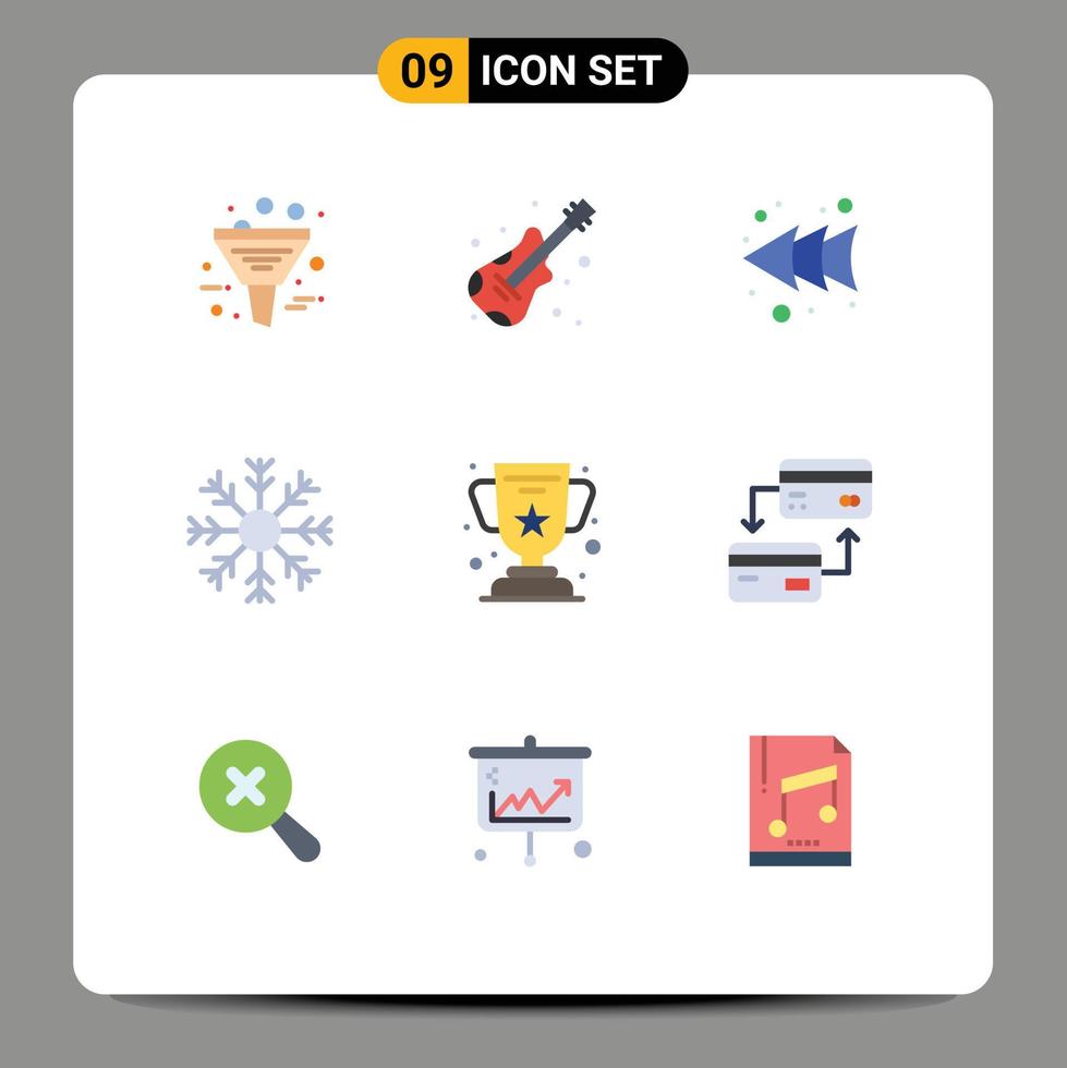 Modern Set of 9 Flat Colors Pictograph of cup winter arrow weather flake Editable Vector Design Elements