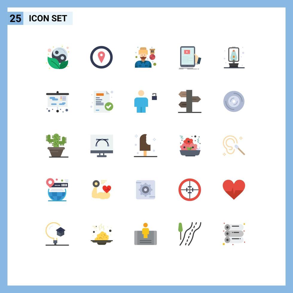 Modern Set of 25 Flat Colors and symbols such as lantern seminar driver webinar forum Editable Vector Design Elements