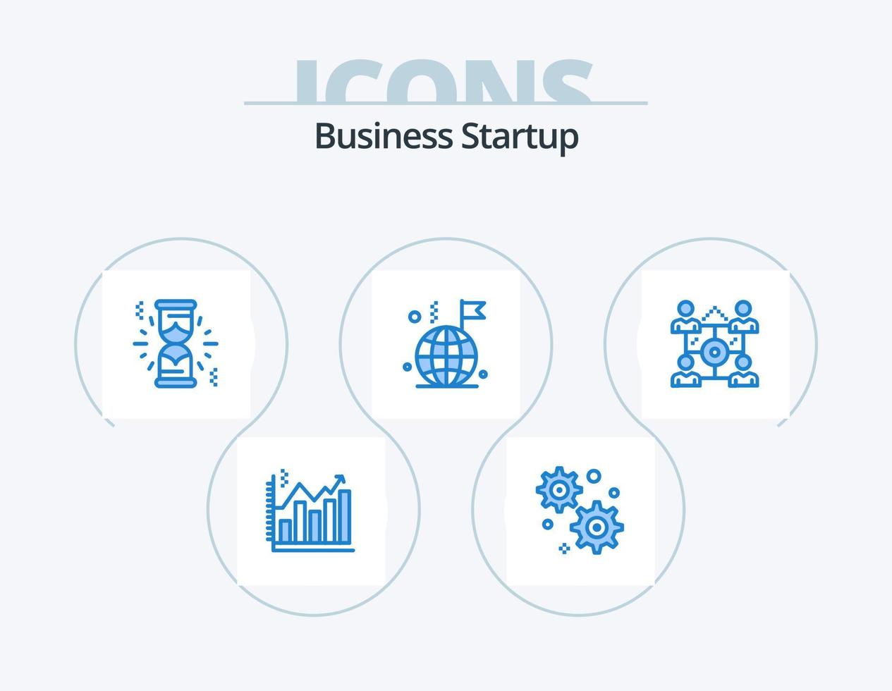 Business Startup Blue Icon Pack 5 Icon Design. share. network. loading. business. internet vector