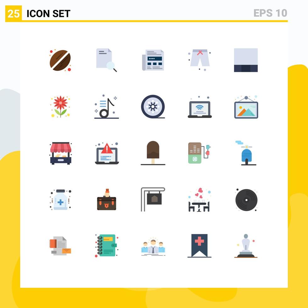 conjunto de 25 iconos de interfaz de usuario modernos signos de símbolos para diseño de semillas y pantalones de rejilla elementos de diseño de vectores editables