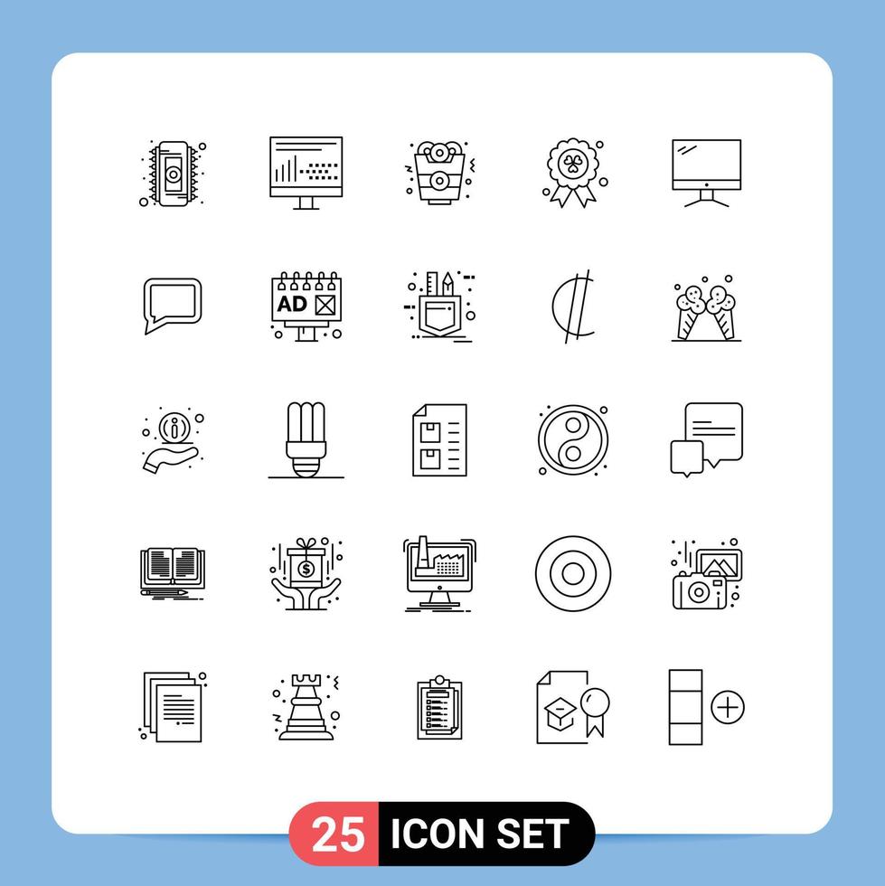 25 Line concept for Websites Mobile and Apps device computer statistics ireland award Editable Vector Design Elements