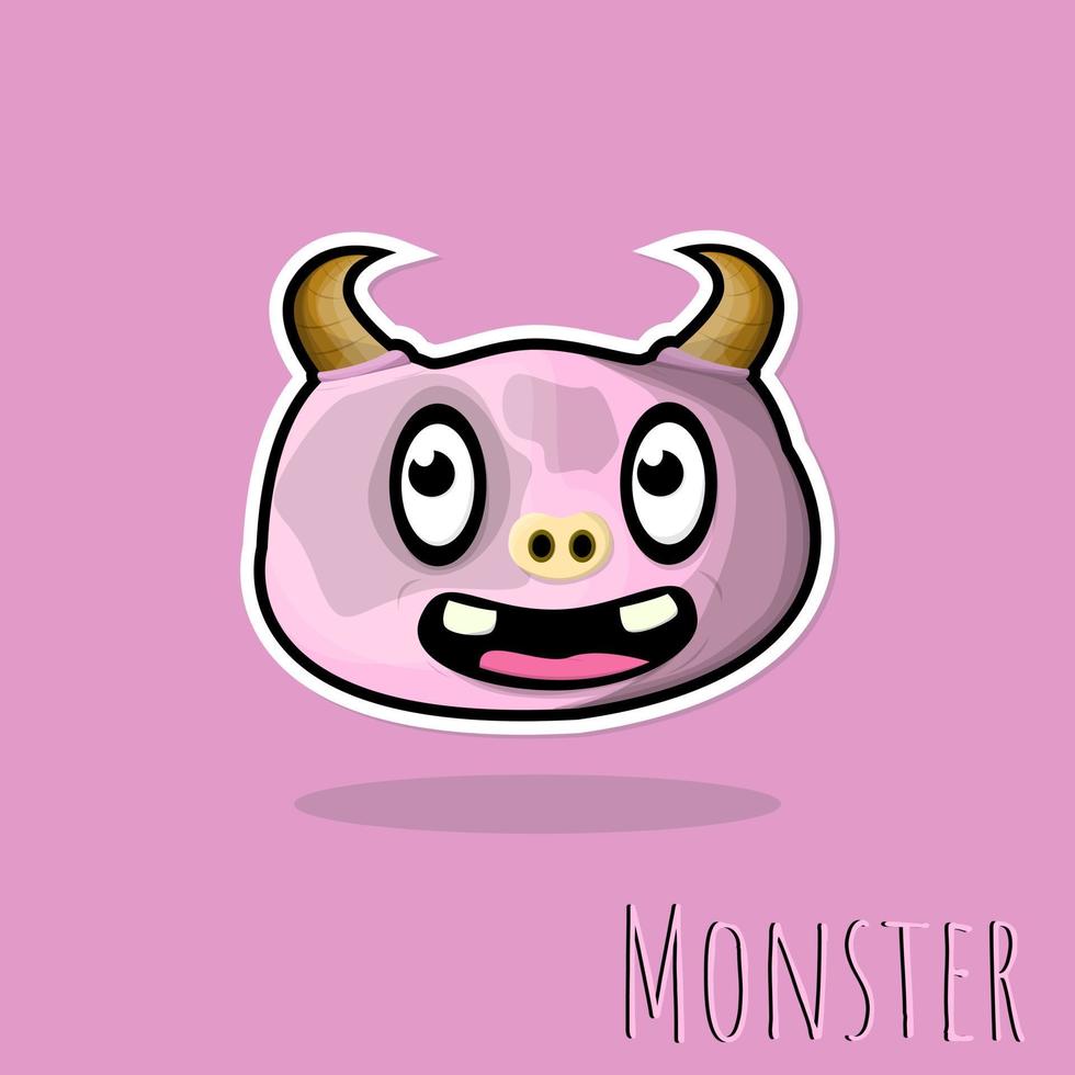 monstruo dibujado a mano doodle color rosa vector