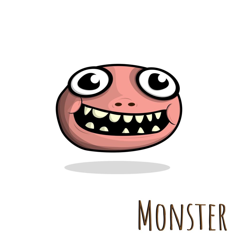 Hand drawn monster brown color. Flat Style vector