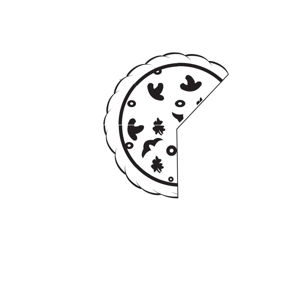 plantilla de logotipo de pizza. diseño de vectores de comida rápida. ilustración de productos de panadería