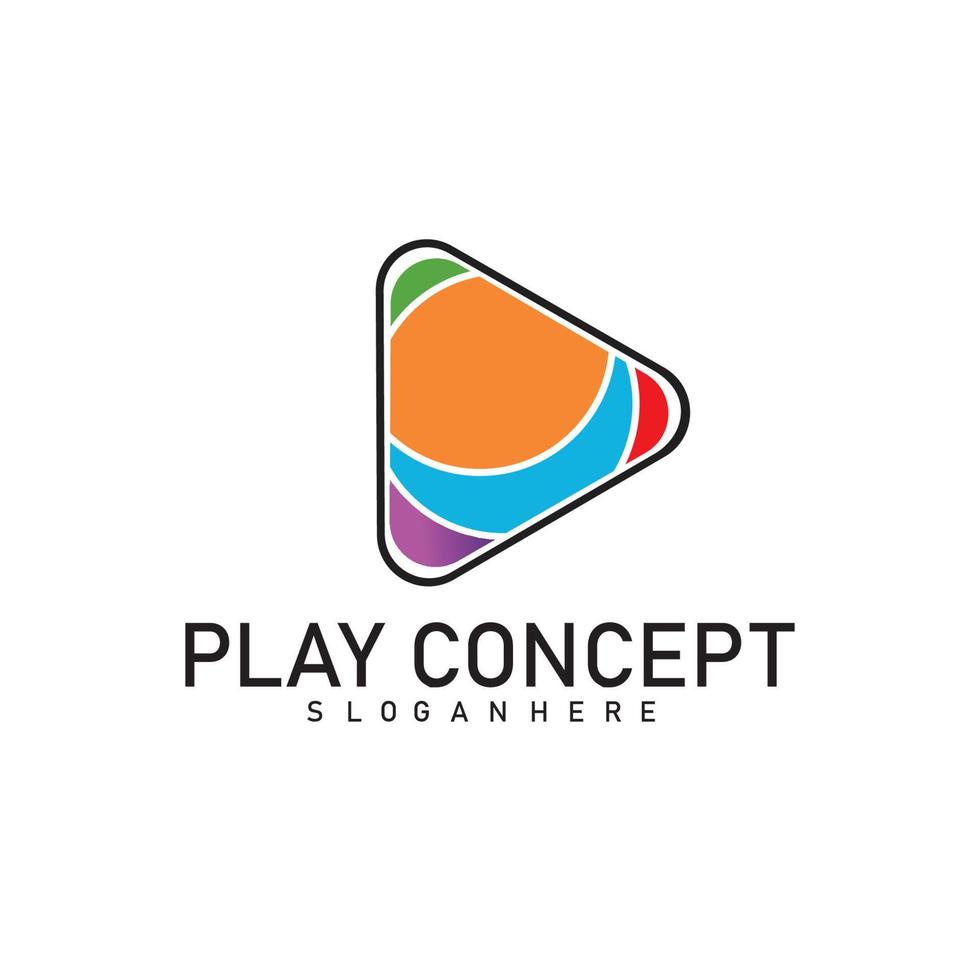 Colorful Play logo design concept. Play logo template vector. Icon Symbol vector