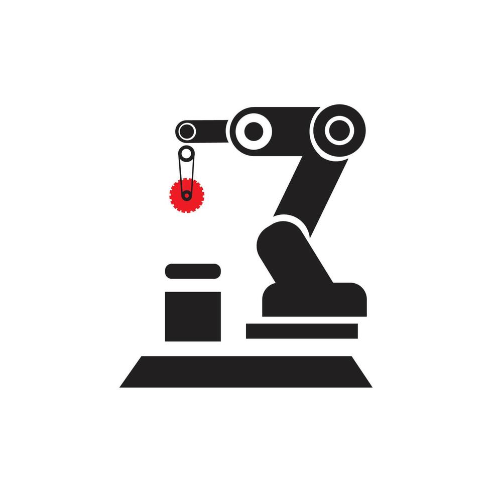 Industrial mechanical robot arm vector icons