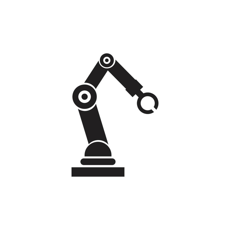 iconos de vector de brazo de robot mecánico industrial