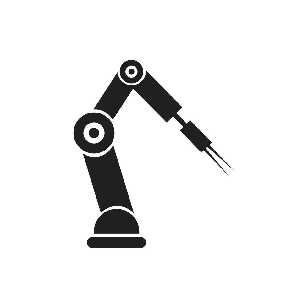 Industrial mechanical robot arm vector icons