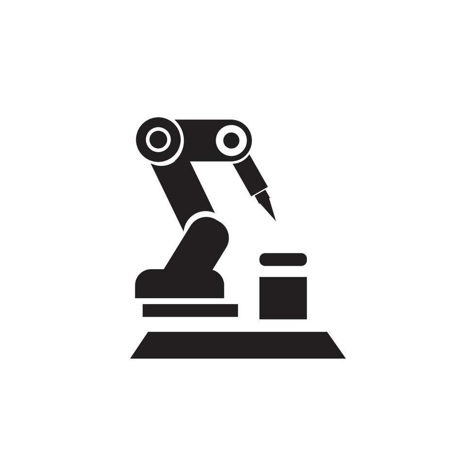 Industrial mechanical robot arm vector icons