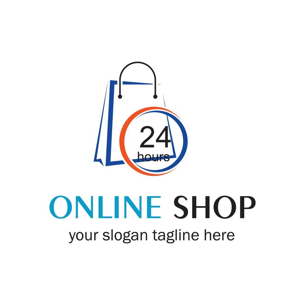 online shop logo vector icon illustration template design