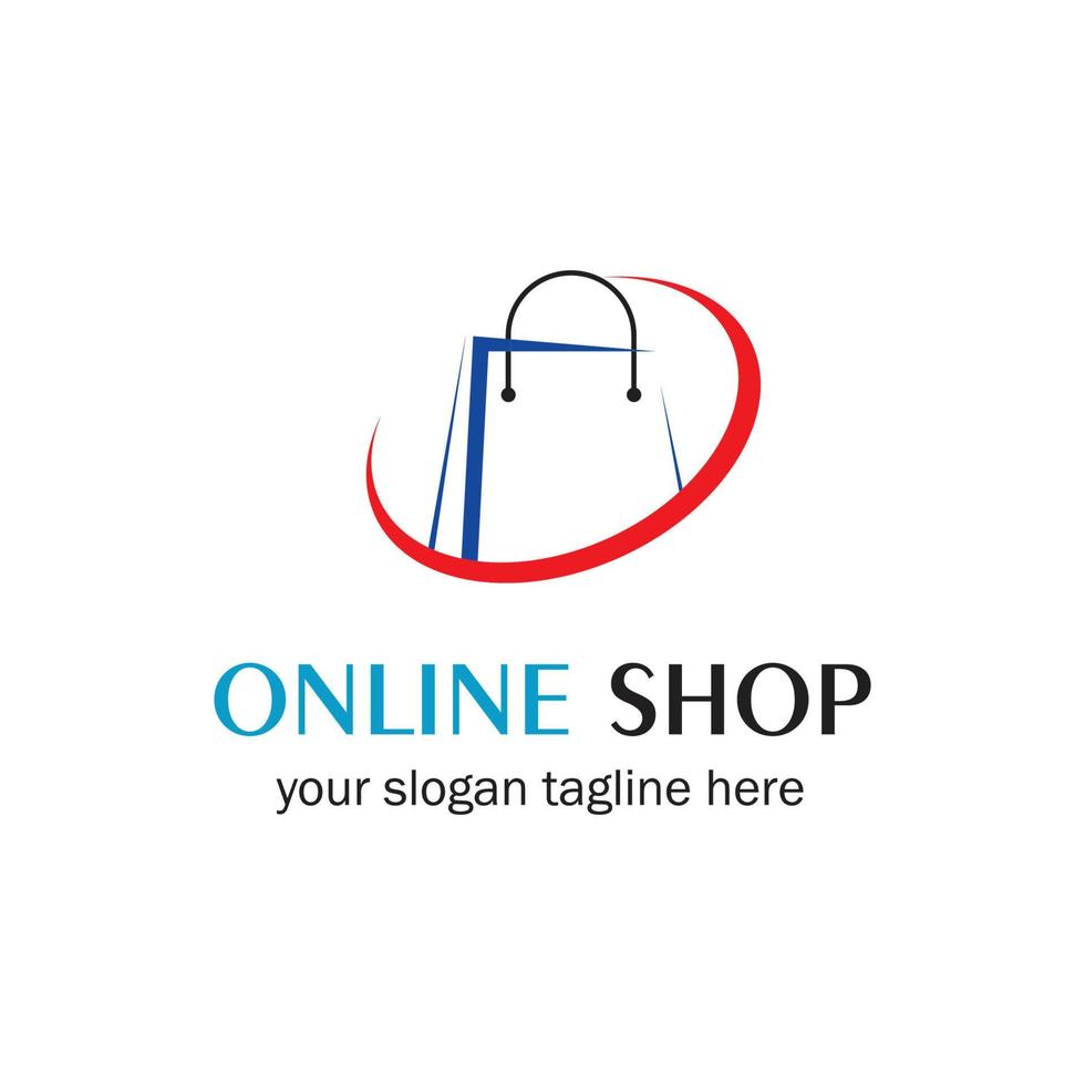 online shop logo vector icon illustration template design