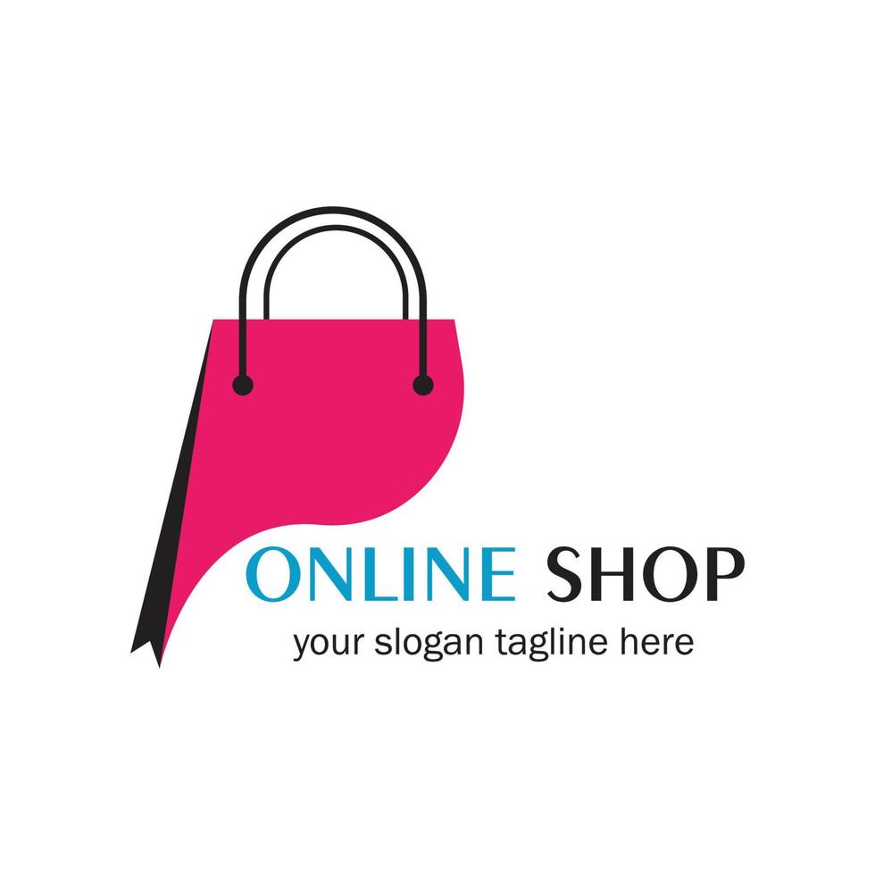 online shop logo vector icon illustration template design