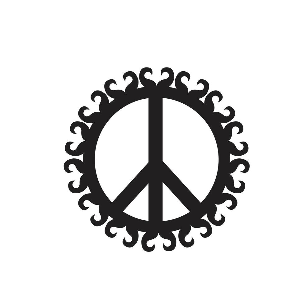 peace symbol icon vector friendship illustration design template