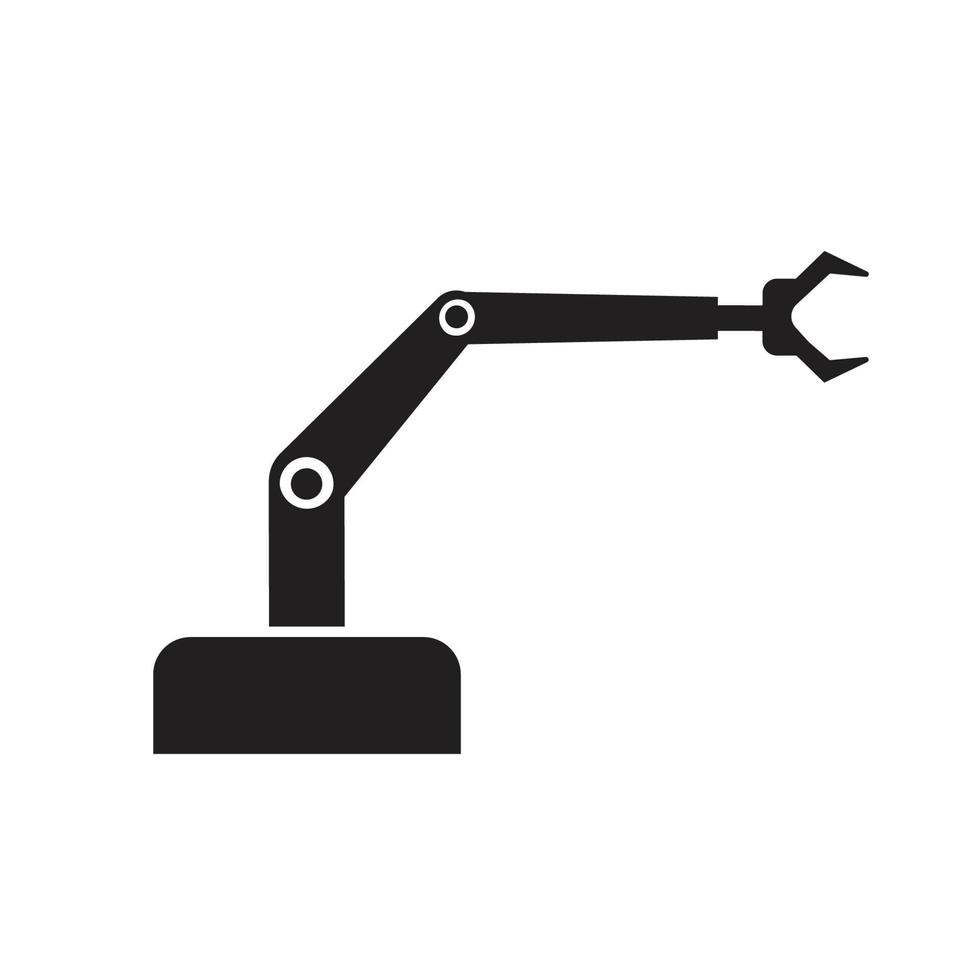 Industrial mechanical robot arm vector icons