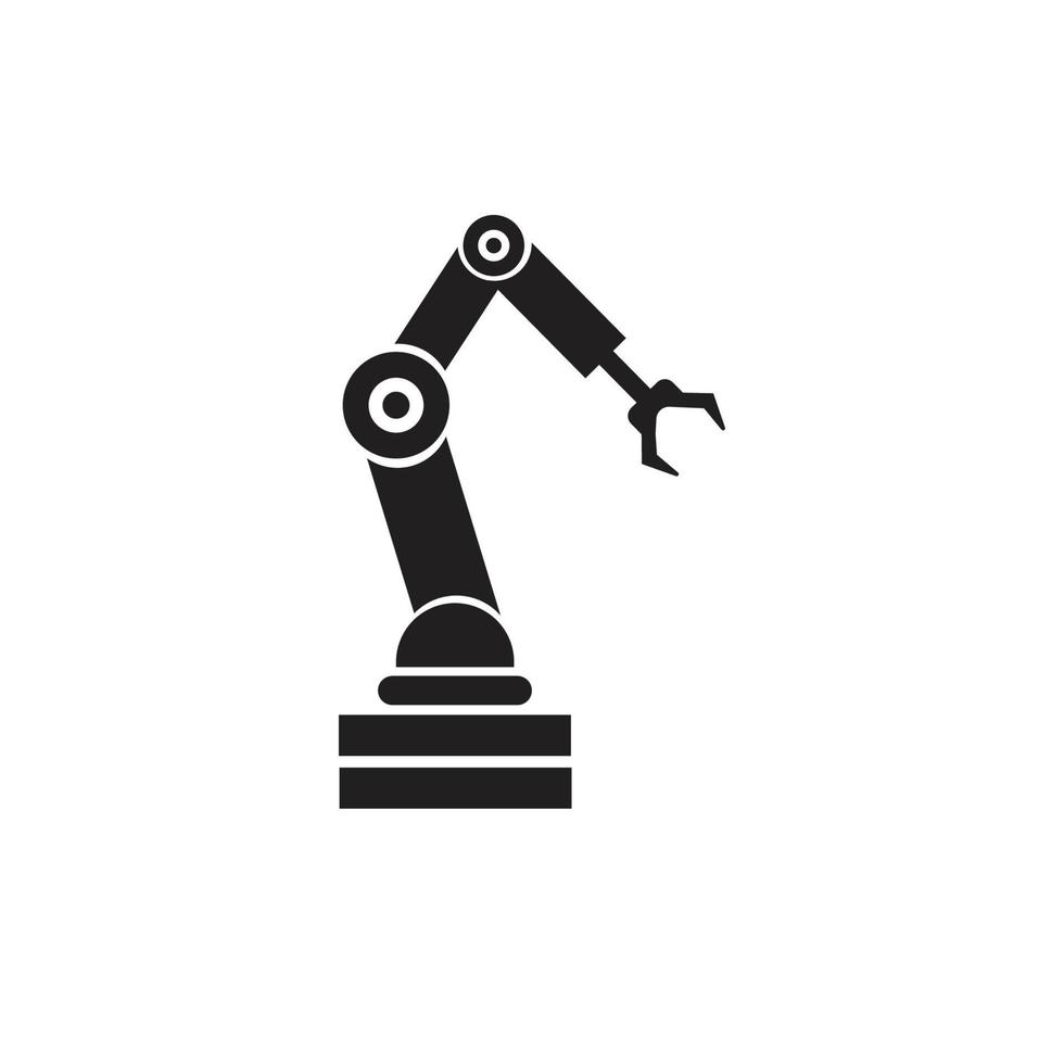 Industrial mechanical robot arm vector icons