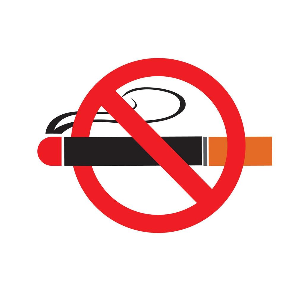 No Smoking Icon Vector Logo Template Illustration Design