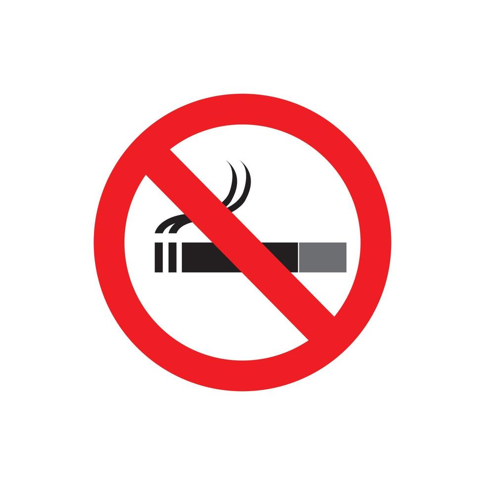 No Smoking Icon Vector Logo Template Illustration Design