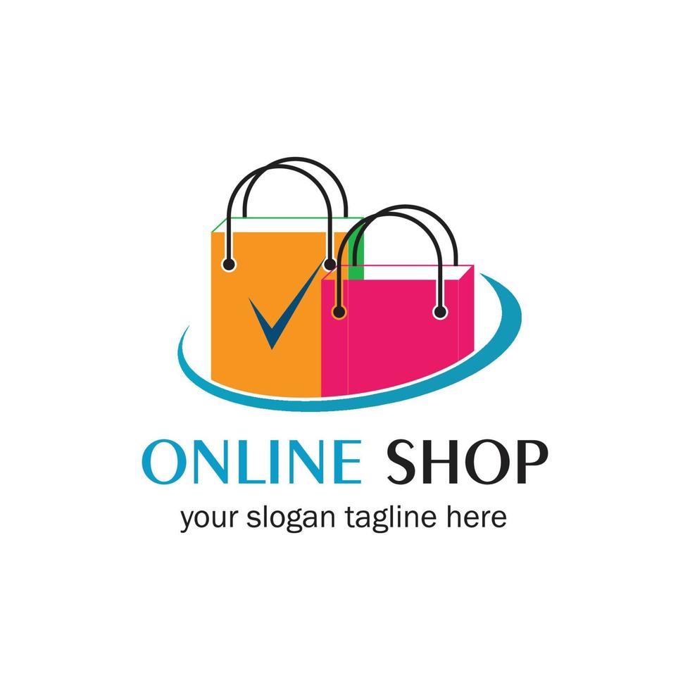 diseño de plantilla de ilustración de icono de vector de logotipo de tienda en línea