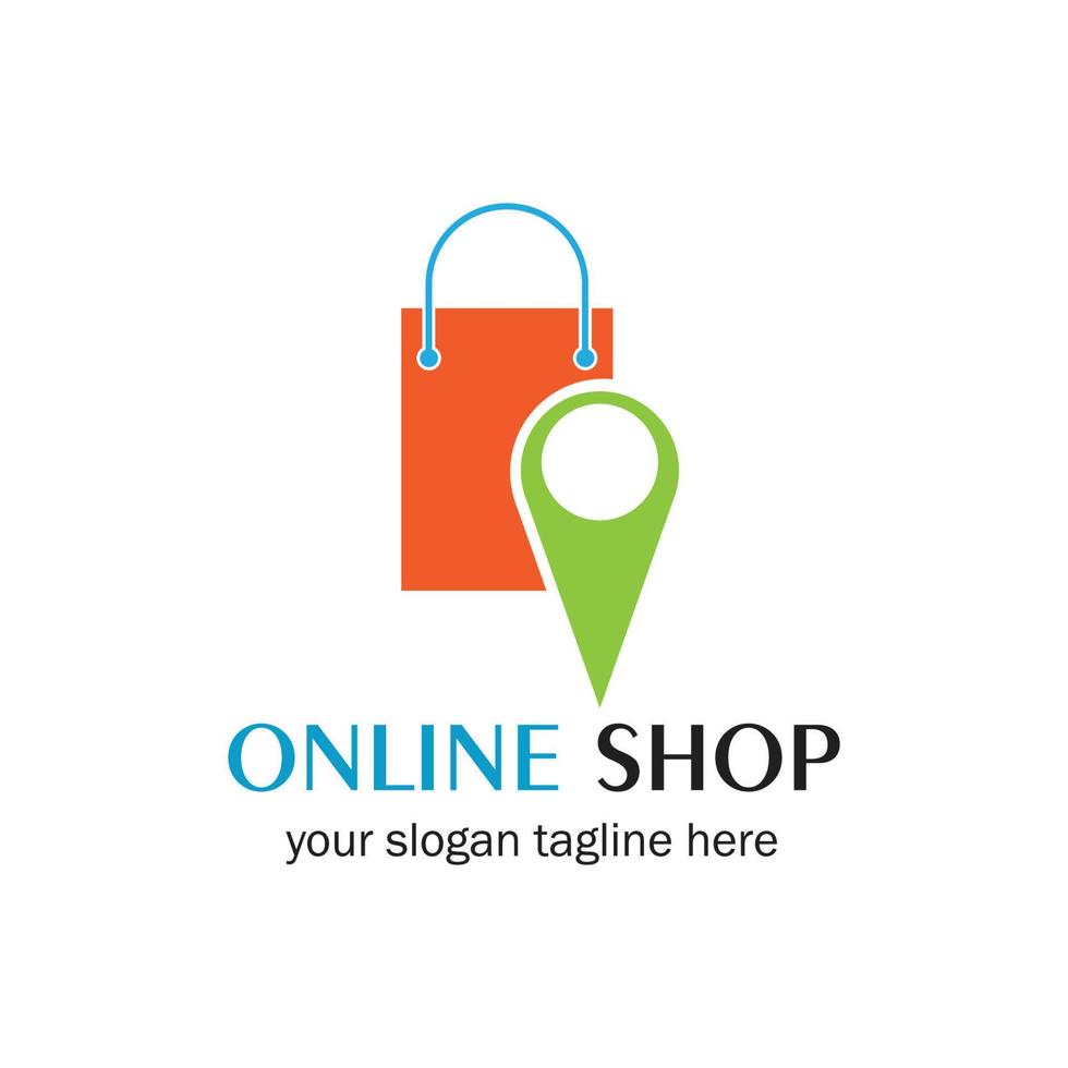 online shop logo vector icon illustration template design