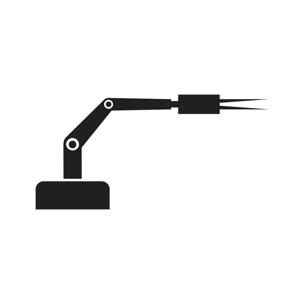 iconos de vector de brazo de robot mecánico industrial