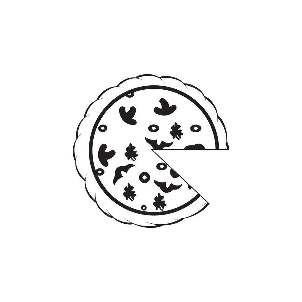 plantilla de logotipo de pizza. diseño de vectores de comida rápida. ilustración de productos de panadería