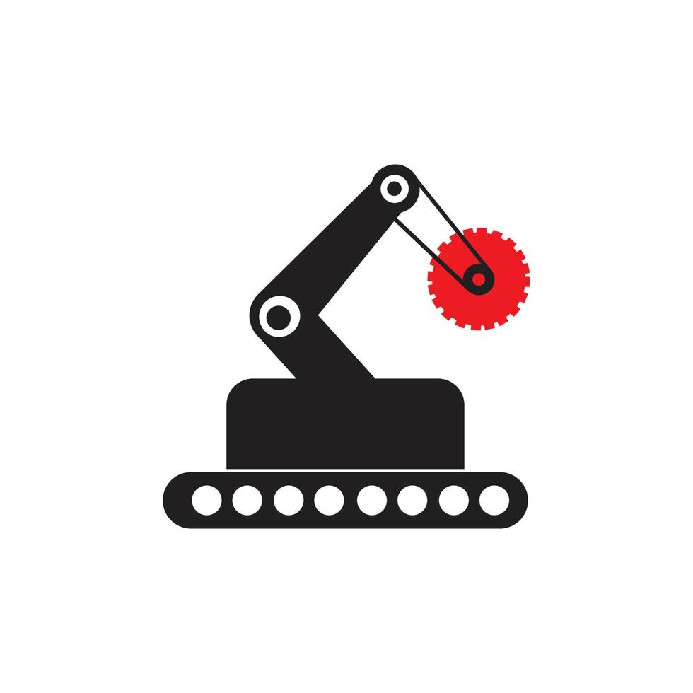 Industrial mechanical robot arm vector icons