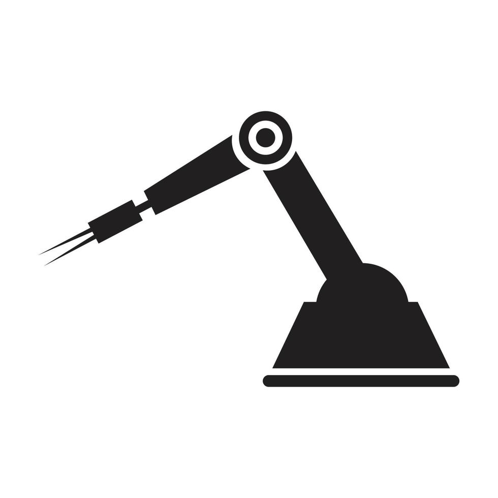 Industrial mechanical robot arm vector icons